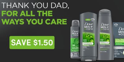 Save $1.50 on any Dove Men + Care product