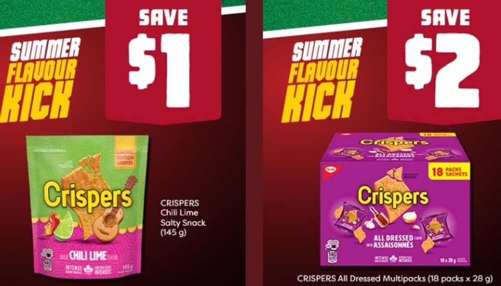 Money saving coupons valid on participating Crispers products
