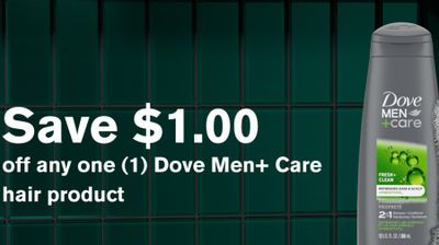 Save $1 on Dove Men+Care hair product