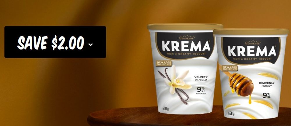 Save $2 on Olympic Krema yogurt