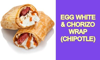 EGG WHITE & CHORIZO WRAP at Booster Juice