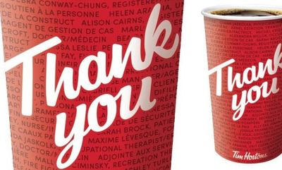 Thank You- Merci! at Tim Hortons